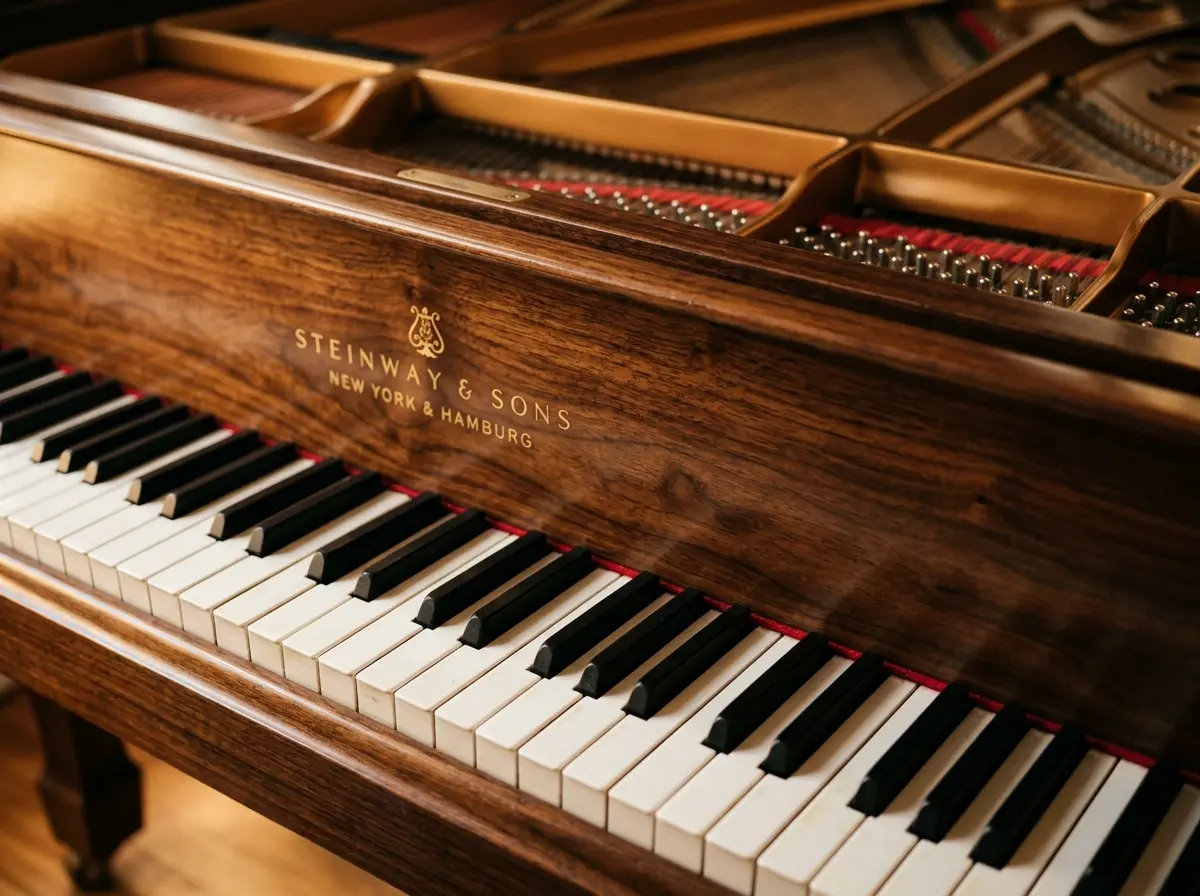 Detalle de teclas de piano Steinway
