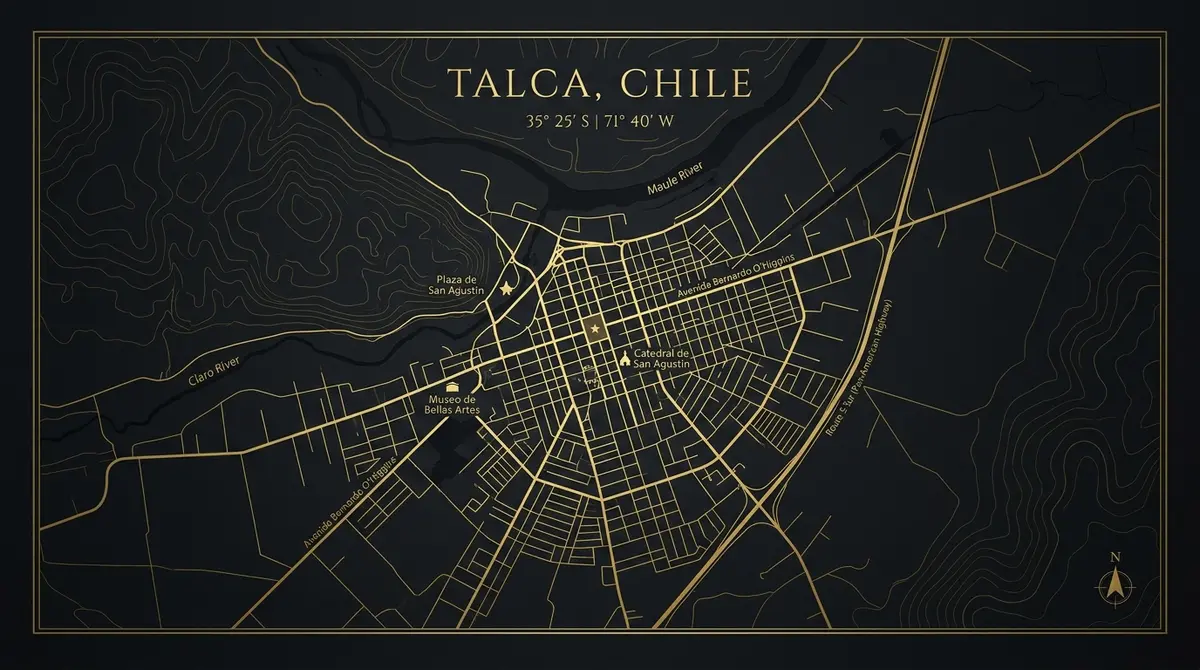 Mapa de ubicación de Maule Pianos en Talca, Chile